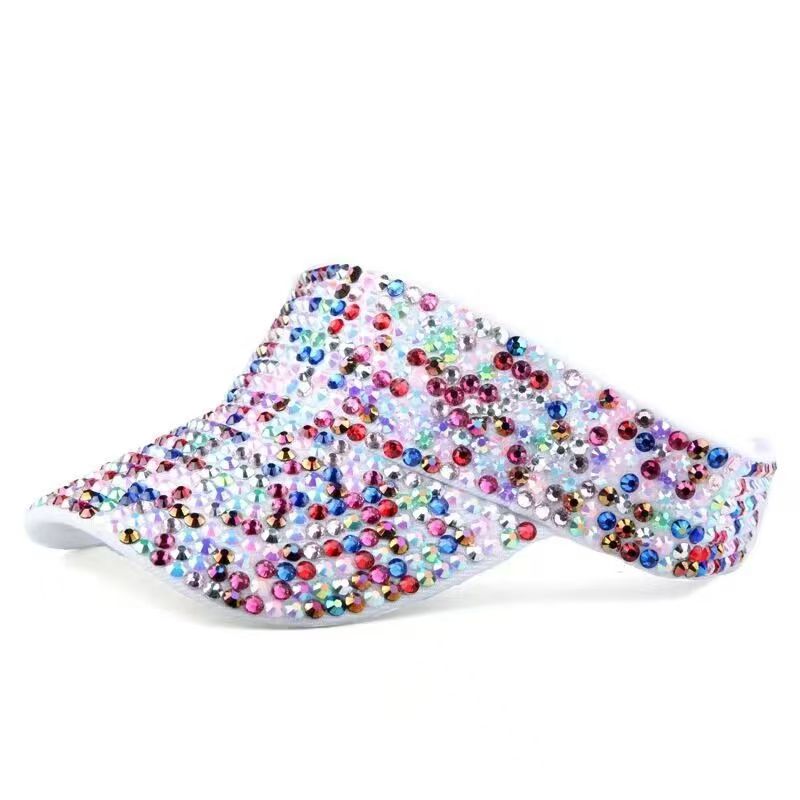 Rhinestones Sport Sun Visor Adjustable Summer Cap Visor Caps for Women (113)